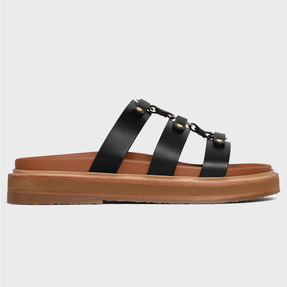 Celine Tippi Slide in Calfskin - Black Used